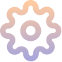 Icon of a stylized, flower-like gear or sun symbol, representing settings or processes.