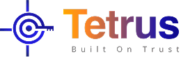Tetrus company logo with the key and target symbol and the tagline "Built On Trust"